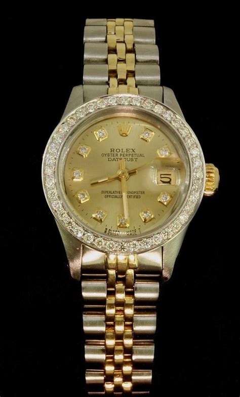 rolex lady 1971 date watch diamond bezel diamond dial|Rolex lady diamond dial.